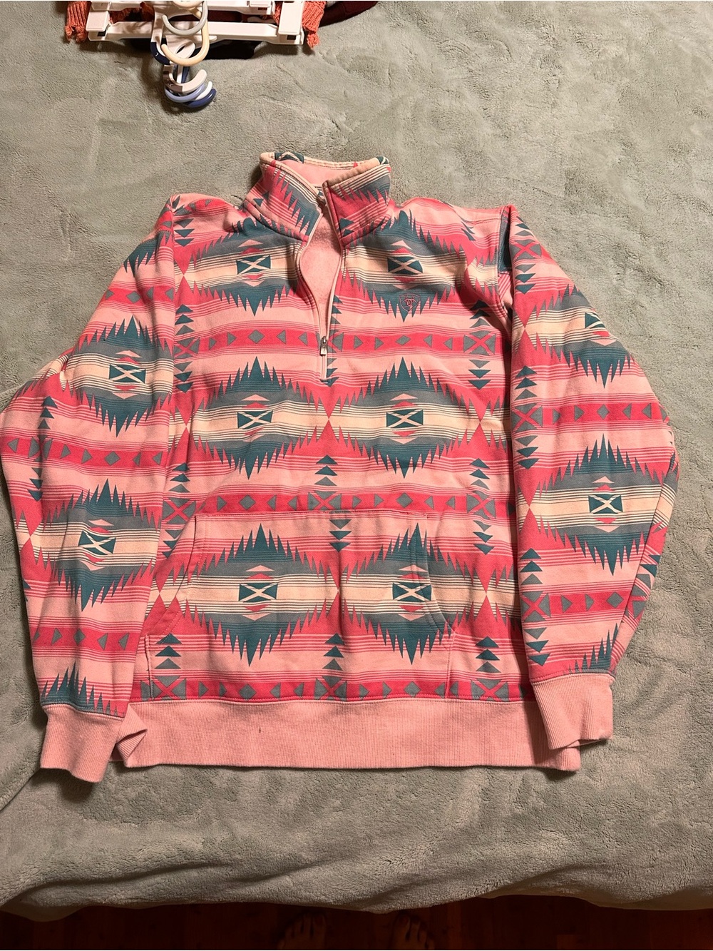 Ariat Pink Aztec Fleece Half-Zip Pullover